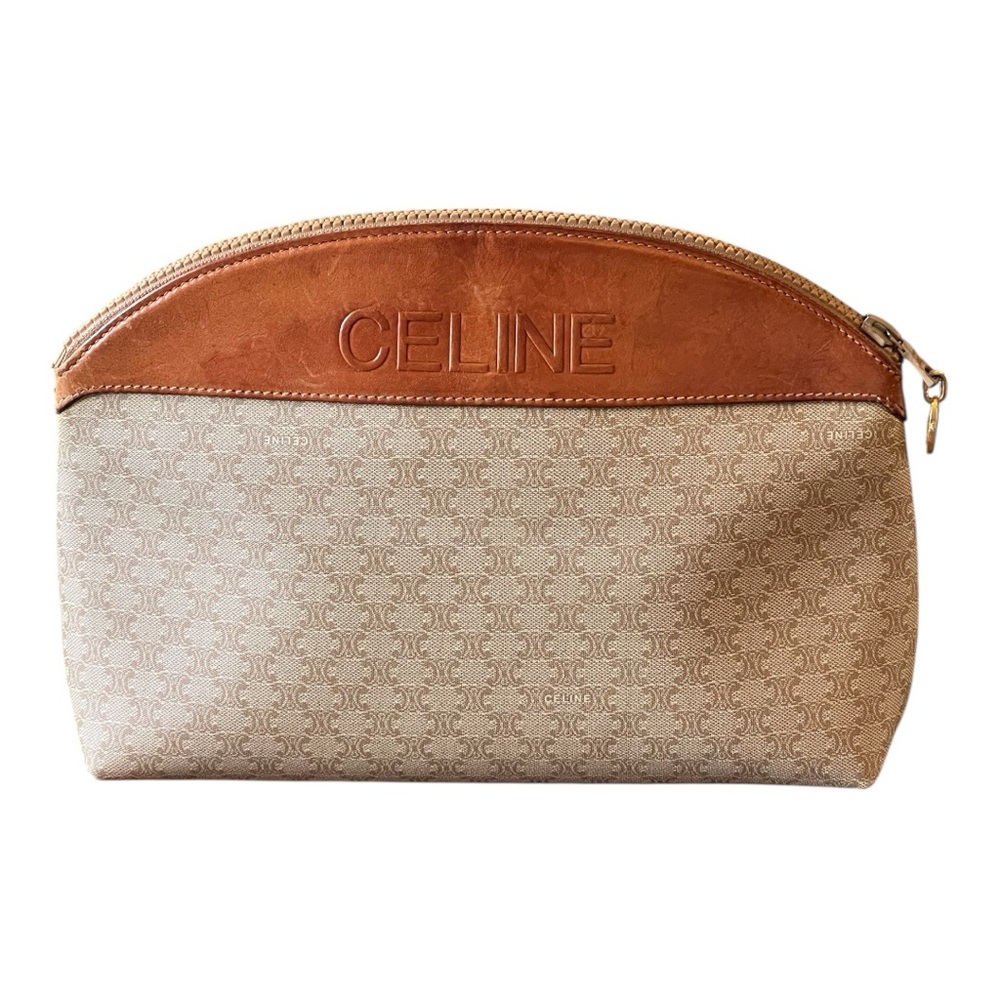 Vintage Celine Macadam Coated Canvas Pouch